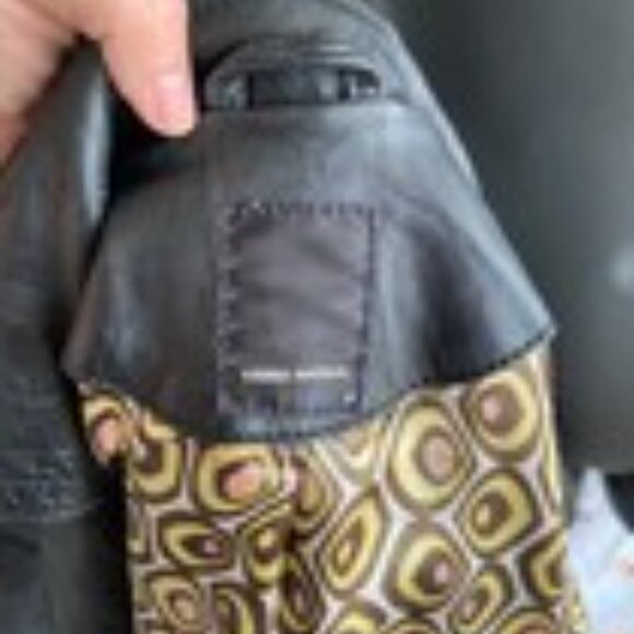 Vero Moda Nela Leather Blazer Sz M - Clasp Front - Moto Jacket Mod Lining Biker - Picture 4 of 12